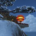 Balloon at the cliff side