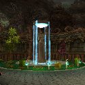 Female Elf statue holding up a fountain