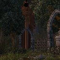 Graveyard with a big Guardian Statue