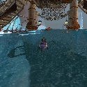 Inside a turtle boat