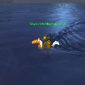 Krazzworks Laborer on an inflatable seahorse