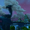 Mists of Pandaria -- Nighttime Outside the Temple of the Jade Serpent