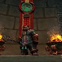 Mists of Pandaria -- Pandaren between 2 braziers
