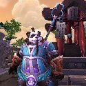 Mists of Pandaria -- Pandaren with blue/purple gear