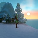 Orc waving at the Ironforge Airfield Flight Path Gryphons