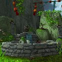 Owen's Wishing Well in the rain