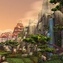 Temple of Five Dawns with waterfalls