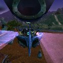 Troll and a Tauren in a bike on the zeppelin