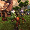 Villagers defending their town